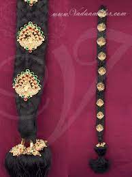 Indian Wedding Bridal Hair Jewellery Desgins Paranda Choti Jadai Billai 9 Piece Set Gold Hair Accessories Bridal Hair Jewelry Online Gold Jewellery