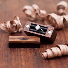 Ring Box Walnut And Ebony Wood Engagement Ring Box Wooden Rings Engagement Ring Box