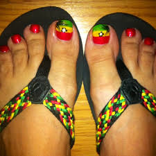 My Awesome Jamaican Pedi Everyone Loved Them Even In Jamaica Jamaica Nails Rasta Nails Toe Nails