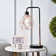 Free shipping on orders over $39. Cotulin Rose Gold Modern Industrial Table Lamp Desk Lamp With Black Base For Living Room Bedroom Office Delicate Design Bedside Lamp With Geometric Cage Shade Amazon Com