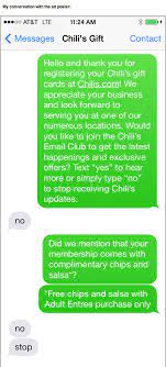 Chili S Gift Card Text Trolling Strange Beaver