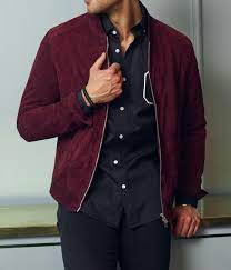 Grand Frank Suede Jacket Men Mens Outfit Inspiration Red Suede Jacket
