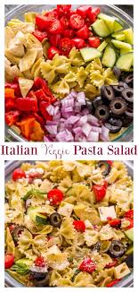 Easy Italian Veggie Pasta Salad Baker By Nature In 2020 Veggie Pasta Salad Veggie Pasta Vegetarian Party Food