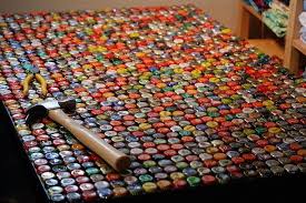Instructions Making A Bottle Cap Table Https Www Facebook Com Azjules Bottle Cap Table Diy Bottle Beer Cap Crafts