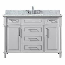 Home Decorators Collection Aberdeen 48 In W X 22 In D Vanity In Dove Grey With Carrara Marble Top With White Sink Aberdeen 48g The Home Depot 48 Inch Bathroom