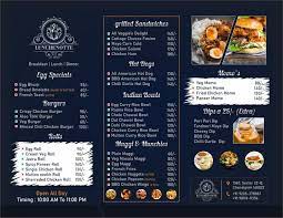 Lunchnotte Menu By Tej Veggie Delight Chicken Ham Breakfast Lunch Dinner