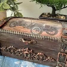 Vintage Car Box Etsy In 2021 Box Car Vintage Cars Old Trunk