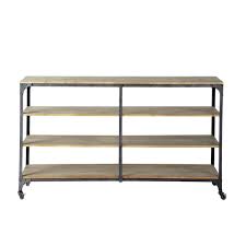 Consola Industrial Con Ruedas De Metal Y Madera Antracita 173 Cm De Largo Table D Appoint Industrielle Mobilier De Salon Maison Du Monde
