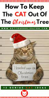 How To Keep Your Cat Out Of The Christmas Tree Get Your Holiday On Cat Christmas Tree Cat Proof Christmas Tree Christmas Cats
