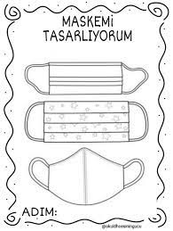 Korona Okuloncesi Maske Tasarim Boyama Alfabe Calisma Sayfalari Maskeler Sinif Idaresi