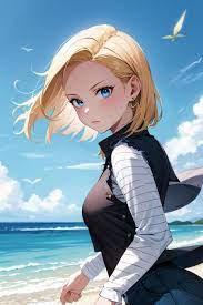 Android 18 beach