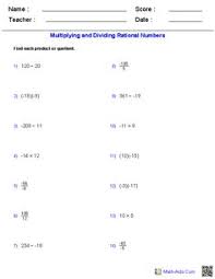 Algebra 1 Worksheets Basics For Algebra 1 Worksheets Dividing Rational Numbers Rational Numbers Number Worksheets