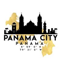 Panama City Panama Silhouette Skyline Map Art Photographic Print By Deificusart Panama City Panama Map Art Art