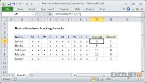 Excel Formula Basic Attendance Tracking Formula Exceljet