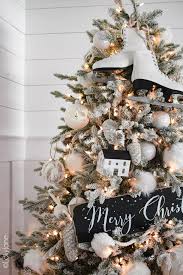If you are curious how to put ribbon on a christmas tree to create a gorgeous, professional look, i. Winter Theme Flocked Christmas Tree Lolly Jane