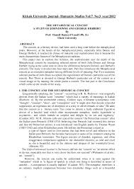 Pdf Kirkuk University Journal Humanity Studies Vol 7 No 3 Year 2012 1 The Metaphysical Conceit A Study Of John Donne And George Herbert Hamdi Al Douri Academia Edu