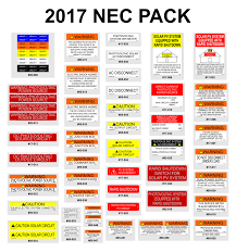 Propagation of an explosion inside to the outside is excluded avoidance of arcs, sparks and excessive temperature explosive atmosphere keeped at distance from the ignition source. Nec 2017 Label Pack 55 Qty Solar Labels Fcdlabels