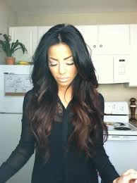 Black hair with blonde highlights that get warmer to the ends makes the basic color appear in a totally new light. Picture Of Black Hair With Reddish Brown Highlights