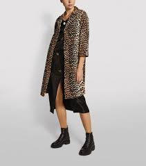 Ganni Brown Leopard Print Canvas Coat Harrods Uk