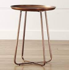 Brazilian large crate & barrel dining table. Copper Penelope Accent Table Crate And Barrel Meubels Interieur Nieuwe Woningen