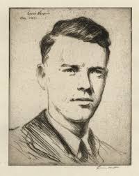 LEVON WEST (american, 1900-1968), "charles Lindbergh", 1927, Original  Etching, Pencil Signed