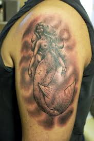 Black Grey Mermaid By Eddie Molina The Hand Of Fate Tattoo Parlor Ithaca Ny Tattoo Artists Fate Tattoo Tattoo Parlors