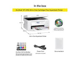 Drucker ist in einem sehr gutem zustand, wurde selten benutzt. Epson Ecotank Et 3760 Wireless Color All In One Cartridge Free Supertank Printer With Scanner Copier Adf And Ethernet Newegg Com