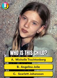 Who is this star? She's dazzled us as a superhero, a voice in a futuristic  romance, and a mysterious guest in a Tokyo hotel. Can you guess who this  childhood photo belongs