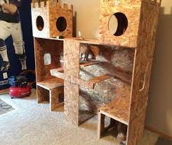 Diy Plywood Cat Castle Cat Furniture Diy Cat House Diy Cardboard Cat House