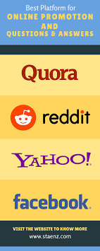 Quora Vs Reddit Vs Yahoo Answers Vs Facebook For Online Promotion And Q A Online Promotion Yahoo Answers Marketing Courses