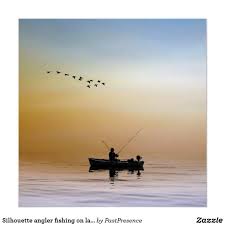 Some of the technologies we use are necessary for critical functions like security and site integrity, account authentication, security and privacy preferences, internal site usage and maintenance data, and to make the site work correctly for browsing and transactions. Silhouette Angler Fishing On Lake Poster Zazzle Com In 2021 Fish Silhouette Lake Drawings Boat Silhouette