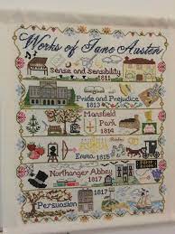 Model stitched on 32 ct. The Joy Of Stitching Jane Austen Projects Faith Science Joy And Jane Austen