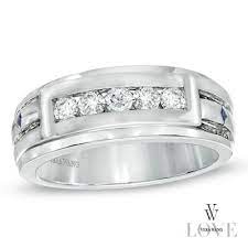 Vera Wang Love Collection Men S 1 2 Ct T W Diamond Wedding Band In 14k White Gold Zales Diamond Wedding Bands Mens Diamond Wedding Bands Peoples Jewellers