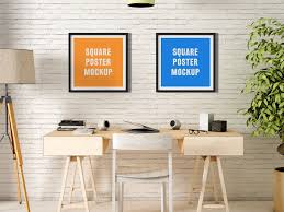 Square Poster Mock Up Poster Mockup Design Mockup Free Mockup