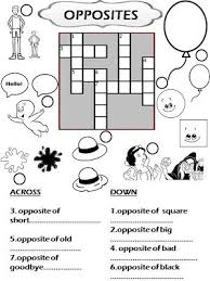 Crossword Opposites Crossword Puzzles Free Printable Crossword Puzzles Flashcards For Kids