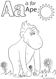 This coloring page belongs to these categories: Letter A Is For Ape Coloring Pages Printable