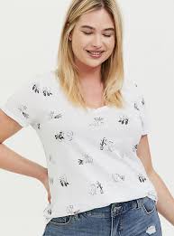 This shirt is sold by teepublic. Plus Size Classic Fit V Neck Tee Heritage Cotton Sassy Cat Print White Torrid