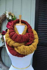 You'll love these pretty pieces like our stud earrings with calico cats, crystal starfish and sparkling leaf designs. Chunky Knit Wool Infinity Scarf Rust Red Honey Gold Scarf Etsy Easy Scarf Knitting Patterns Scarf Knitting Patterns Hand Knit Scarf