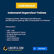 Hal tersebut dikarenakan memang staff operasional memungkinkan untuk setiap orang dapat memasukinya, tidak mengenal dari manakah. Lowongan Kerja Indomaret Supervisor Trainee Building Maintenance Teknik Listrik Teknik