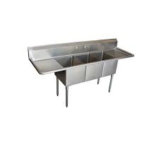 sauber 3 compartment stainless steel