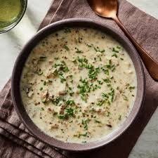 This Better For You Version Of The Traditional Cream Of Mushroom Soup Calls For You To Puree Half Of T Mushroom Soup Recipes Mushroom Soup Healthy Soup Recipes