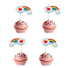 No birthday required when you want to throw a unicorn party! 24pcs Rainbow Cupcake Topper Happy Birthday Party Cake Toppers Wedding Decoration Supplies Shopee Malaysia
