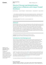 Pdf Physical Therapy And Rehabilitation Approaches In Patients With Carpal Tunnel Syndrome