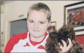 Half time head shave for Zoe