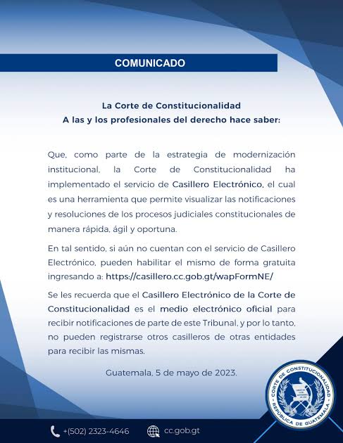 COMUNICADOS – Corte de Constitucionalidad