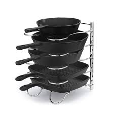 Single kitchen cabinet pull out wire basket. Caxxa Heavy Duty Pan Rack Pot Lid Rack Kitchen Cabinet Pantry Cookware Organizer Rack Holder 5 Adjustable Dividers Chrome Buy Online In Faroe Islands At Faroe Desertcart Com Productid 105907140