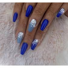 Black And Blue Ombre Nails Royal Blue Coffin Nails By Margaritasnailz Silver Glitter Ombre Nail Art Design Winter Nail Fa Blue And Silver Nails Royal Blue Nails Designs Blue Nail Designs