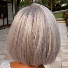 Silver Blonde Bob Silver Blonde Bob Source By Haircut Back View Of Traditional Bob Many Wome Gorgeous Gray Hair Hair Styles Grey Hair Styles For Women