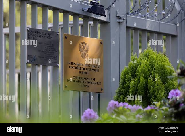 Bonn, Germany. 01st June, 2023. View of the Consulate General of the Russian Federation. In response to the expulsion of German employees, the German government has banned Russia from operating four consulates