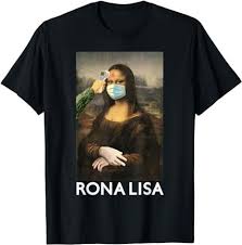 Mona Lisa with Mask Funny Painting Parody